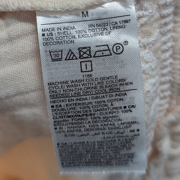 100% Cotton Old Navy Peach Textured Full Length Dress Sz M Babydoll Cottagecore - Picture 6 of 6